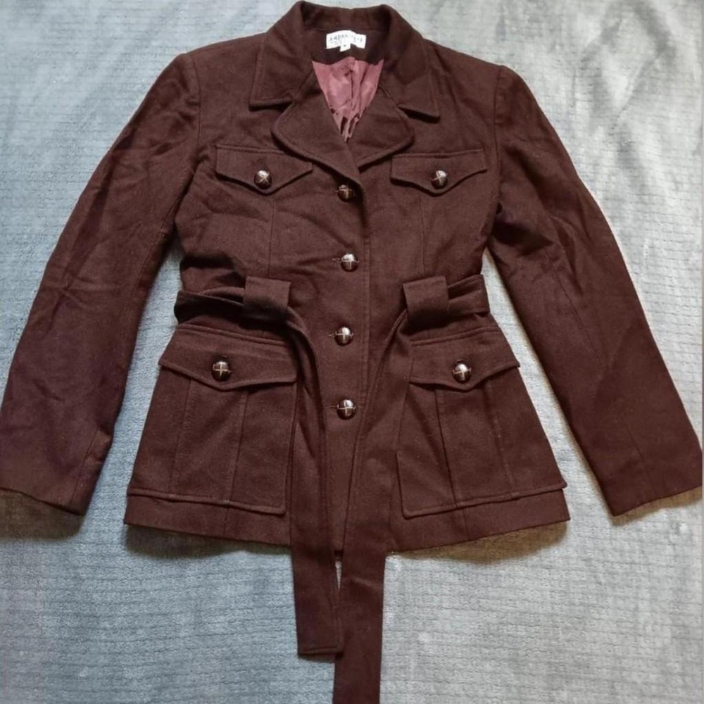 Chocolate Brown Vintage Wool Blend Jacket, Cottage Academia Coat Blazer Medium